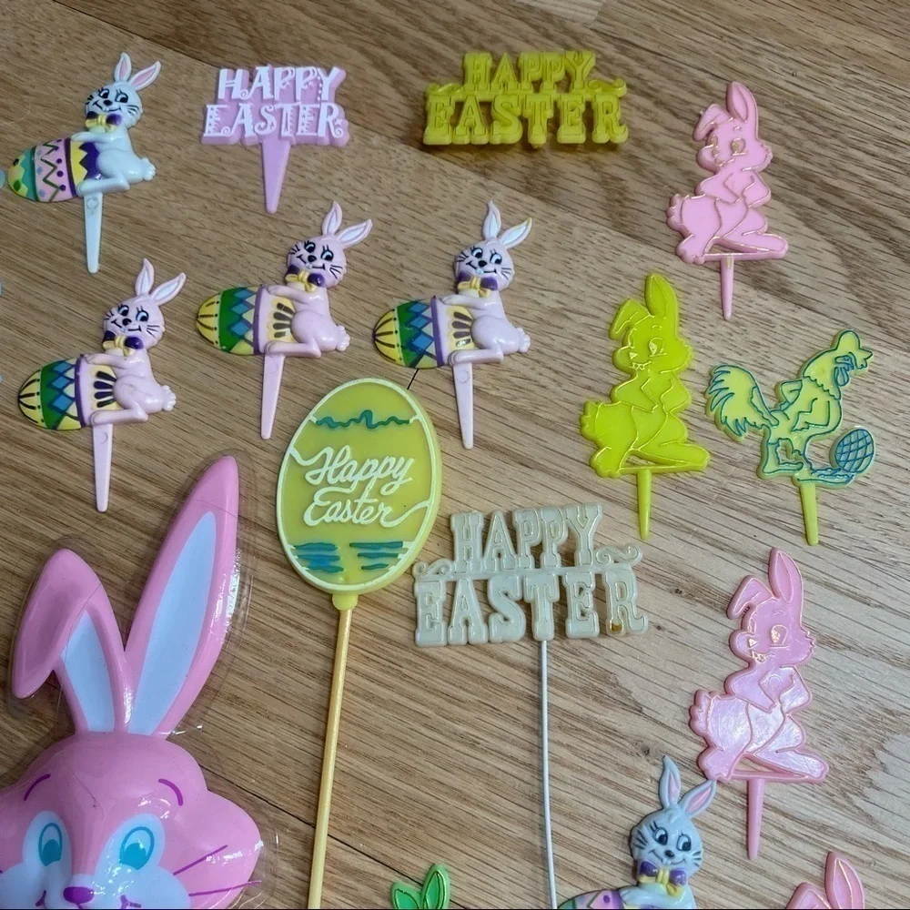 Vintage Easter Cake Decorations Pop Tops Bunny